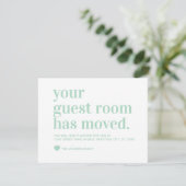 Modern we hebben Gastkamer verplaatst Mint Green Aankondiging (Staand voorkant)