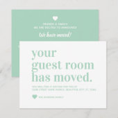 Modern we hebben Gastkamer verplaatst Mint Green Aankondiging (Voorkant / Achterkant)