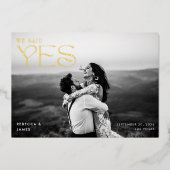 Modern We hebben ja gezegd tegen foto-elopement We Folie Uitnodiging (Voorkant)