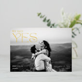 Modern We hebben ja gezegd tegen foto-elopement We Folie Uitnodiging (Staand Voorkant)