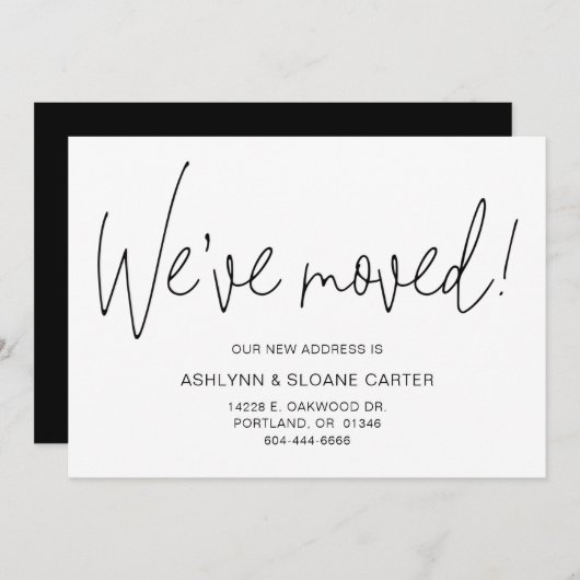 Modern We hebben New Home Announcement Black verpl Aankondiging (Voorkant / Achterkant)