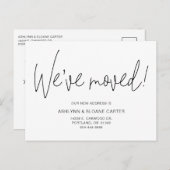 Modern We hebben New Home Black verplaatst Aankondigingskaart (Voorkant / Achterkant)