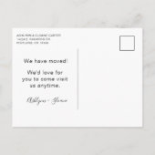 Modern We hebben New Home Black verplaatst Aankondigingskaart (Achterkant)