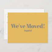 Modern We hebben New Home Moving Yellow Briefkaart (Voorkant / Achterkant)