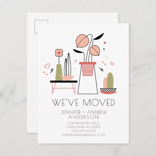 Modern We hebben verhuisd Aankondiging Post Kaart (Voorkant / Achterkant)
