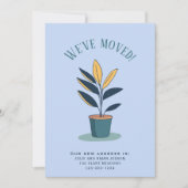Modern "We hebben verhuisd" met Potted House plant Aankondiging (Voorkant)
