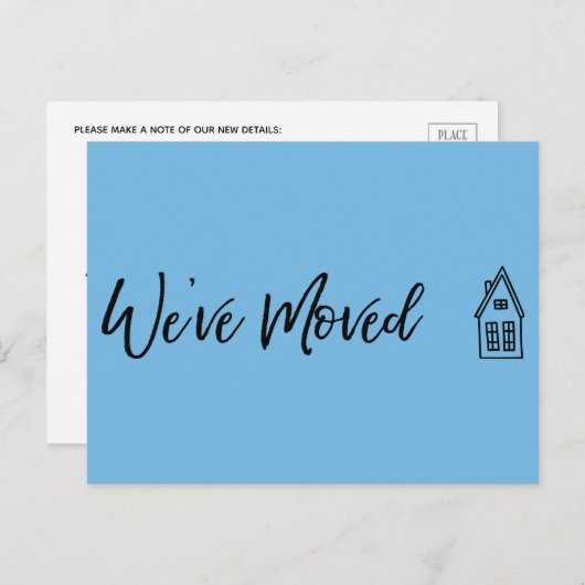 Modern We hebben verplaatst klein huis tekening bl Briefkaart (Voorkant / Achterkant)