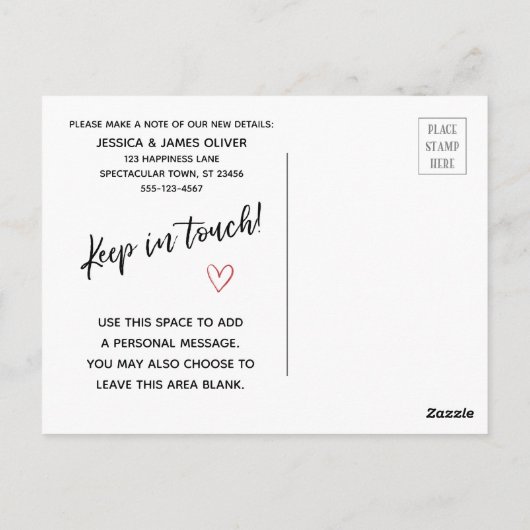 Modern We hebben verplaatst klein huis tekening bl Briefkaart (Achterkant)