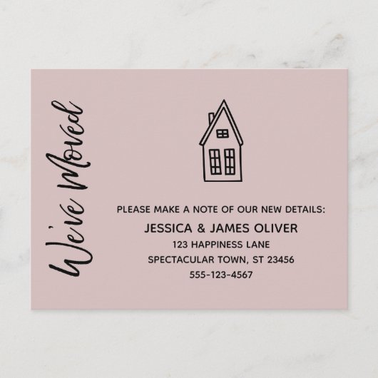 Modern We hebben verplaatst Little House Drawing P Briefkaart (Voorkant)