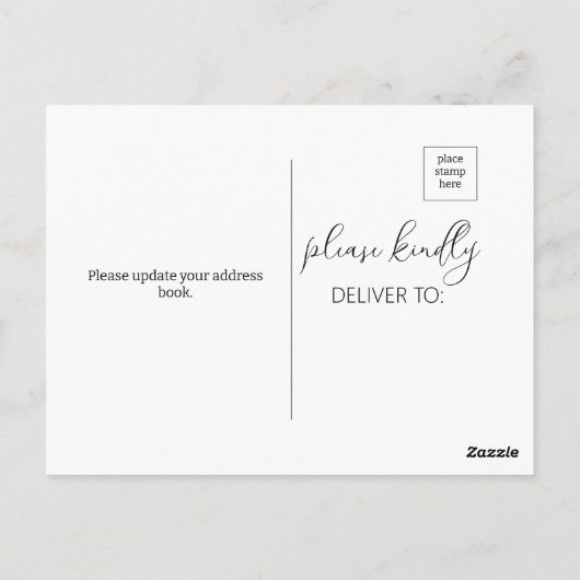 Modern We hebben verplaatst script bewegende aanko Briefkaart (Achterkant)