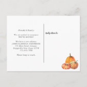 Modern we hebben White door Pumpkin Herfst Moving Aankondigingskaart (Achterkant)