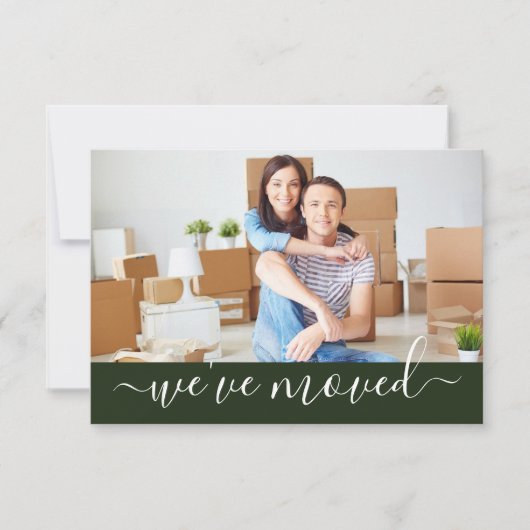 Modern we hebben wijziging van adresfoto verplaats aankondiging (Voorkant)