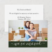 Modern we hebben wijziging van adresfoto verplaats aankondiging (Voorkant / Achterkant)