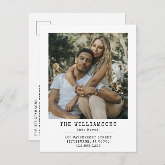 Modern we hebben wijziging van adresfoto's verplaa aankondigingskaart (Voorkant / Achterkant)