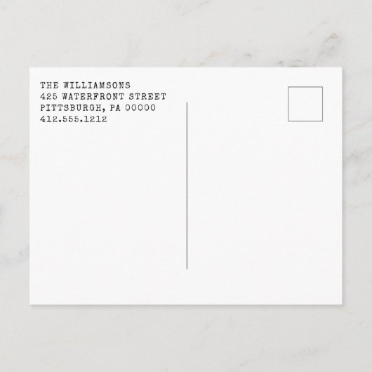 Modern we hebben wijziging van adresfoto's verplaa aankondigingskaart (Achterkant)