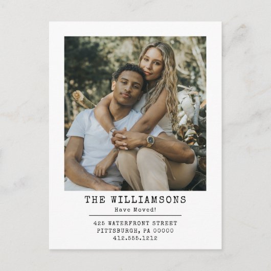 Modern we hebben wijziging van adresfoto's verplaa aankondigingskaart (Voorkant)