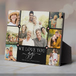 Modern we houden van je familie foto collage fotoplaat<br><div class="desc">Een elegant,  modern geschenk: Een drieduizend filmcollage uit het Instagram-gezin,  waarop WE JE GIGI lezen in  handschrift met letters naast je namen en 7 van je favoriete afbeeldingen geaccentueerd door liefje geschreven roos gouden harten voor de beste oma ooit.</div>