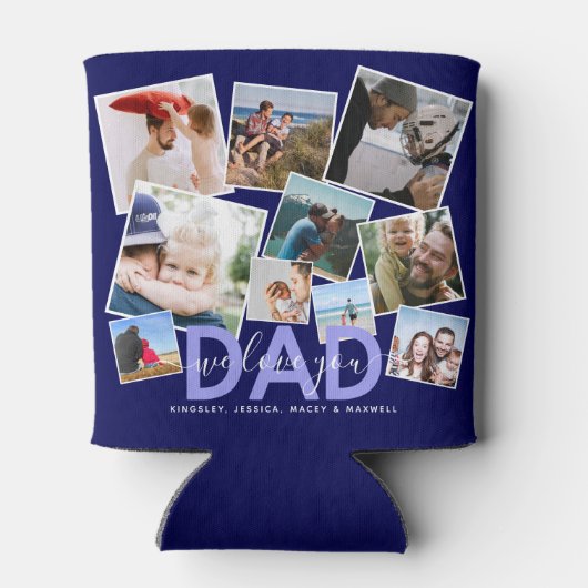 Modern 'We houden van je' Foto Collage papa Blikjeskoeler (Achterkant)