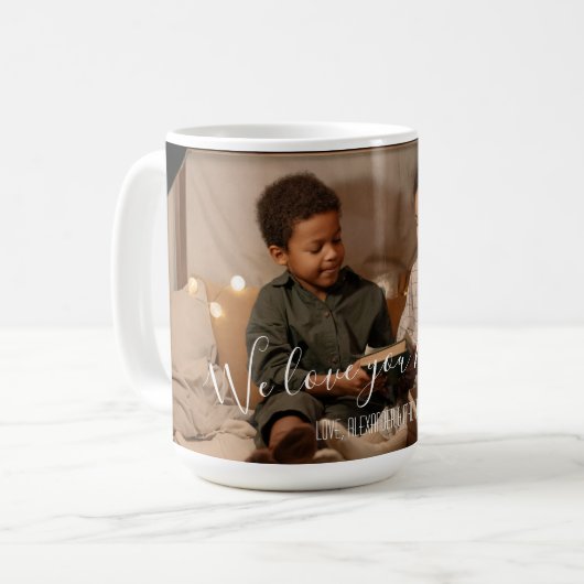 Modern We houden van je mam Foto Mok (Voorkant links)