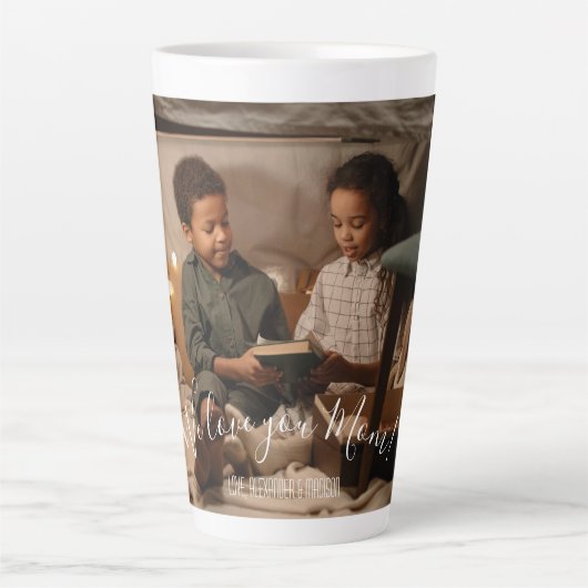 Modern We houden van je mama Foto Latte Mok (Voorkant)