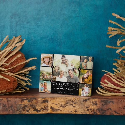 Modern we houden van je Meemaw Family Foto Collage Fotoplaat (Zijkant)