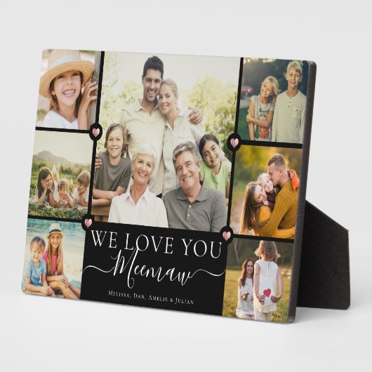 Modern we houden van je Meemaw Family Foto Collage Fotoplaat (Zijkant)