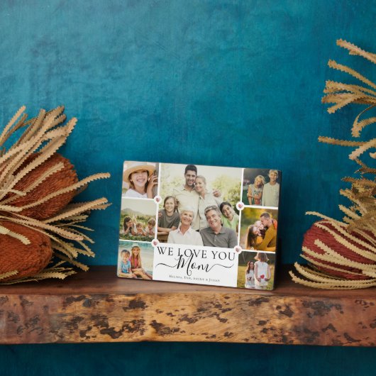 Modern we houden van je moeder familie fotocollage fotoplaat (Zijkant)