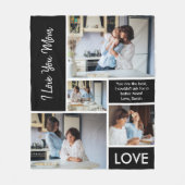 Modern we houden van je zwarte fotocollage fleece deken (Voorkant)