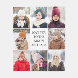 Modern We Love You 8 Foto Collage Fleece Deken