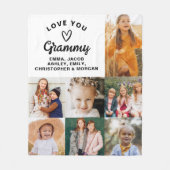 Modern We Love You Grammy Familie Fotocollage Fleece Deken (Voorkant)