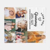 Modern We Love You Grammy Familie Fotocollage Fleece Deken (Voorkant (Horizontaal))