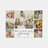 Modern We Love You Grammy Familie Fotocollage Fleece Deken (Voorkant (Horizontaal))