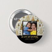 Modern We Love you Grandma Black and Gold Ronde Button 5,7 Cm (Voorkant /achterkant)