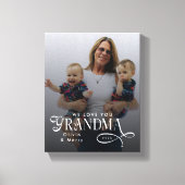 Modern We Love You Grandma Photo Personalized Canvas Afdruk (Voorkant)