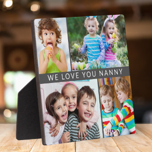 Modern We Love You Nanny 4 Fotocollage Grijs Fotoplaat