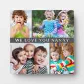 Modern We Love You Nanny 4 Fotocollage Grijs Fotoplaat (Voorkant)