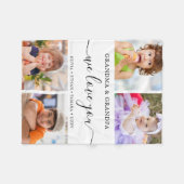 Modern We Love You Oma Opa 4 Fotocollage Fleece Deken (Voorkant (Horizontaal))