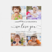 Modern We Love You Oma Opa 4 Fotocollage Fleece Deken (Voorkant)