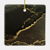 Modern We Love You Opa zwart en goud Foto Keramisch Ornament (Achterkant)