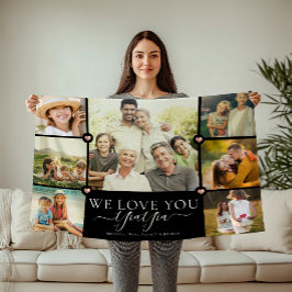 Modern We Love You YiaYia Familie Fotocollage Best Fleece Deken