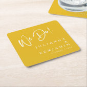 Modern we maken een elegante, aangepaste saffron g kartonnen onderzetters (Schuin)