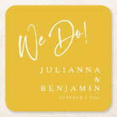 Modern we maken een elegante, aangepaste saffron g kartonnen onderzetters (Voorkant)