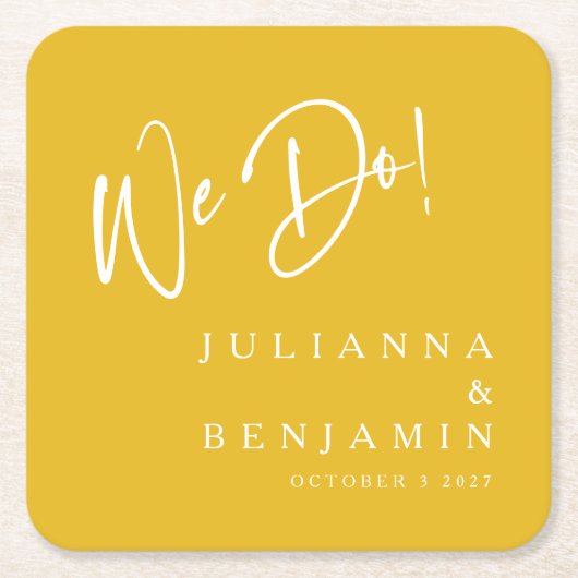 Modern we maken een elegante, aangepaste saffron g kartonnen onderzetters (Voorkant)