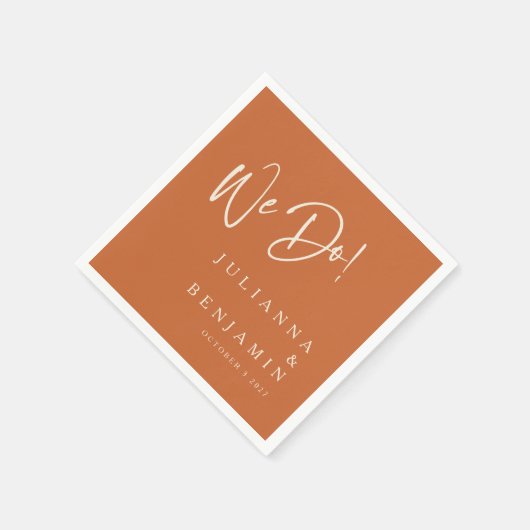 Modern we maken Elegant Aangepast bruiloft verbran Servet (Hoek)