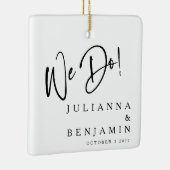 Modern we maken Elegant Custom Black White Wedding Keramisch Ornament (Rechts)