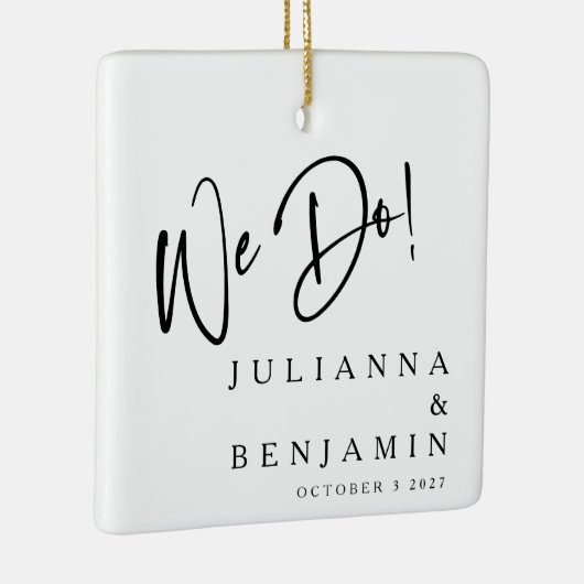 Modern we maken Elegant Custom Black White Wedding Keramisch Ornament (Rechts)