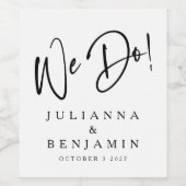 Modern we maken Elegant Custom Black White Wedding Wijn Etiket (Enkel label)