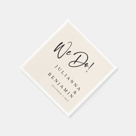 Modern we maken Elegant Custom Wedding Ivory Black Servet (Hoek)