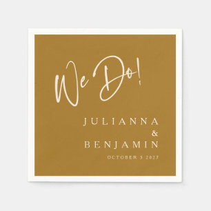 Modern we maken Elegant Custom Wedding Ochre Gold Servet