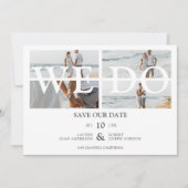 Modern we maken kalligrafie 4 Foto's Collage Weddi Save The Date (Voorkant)